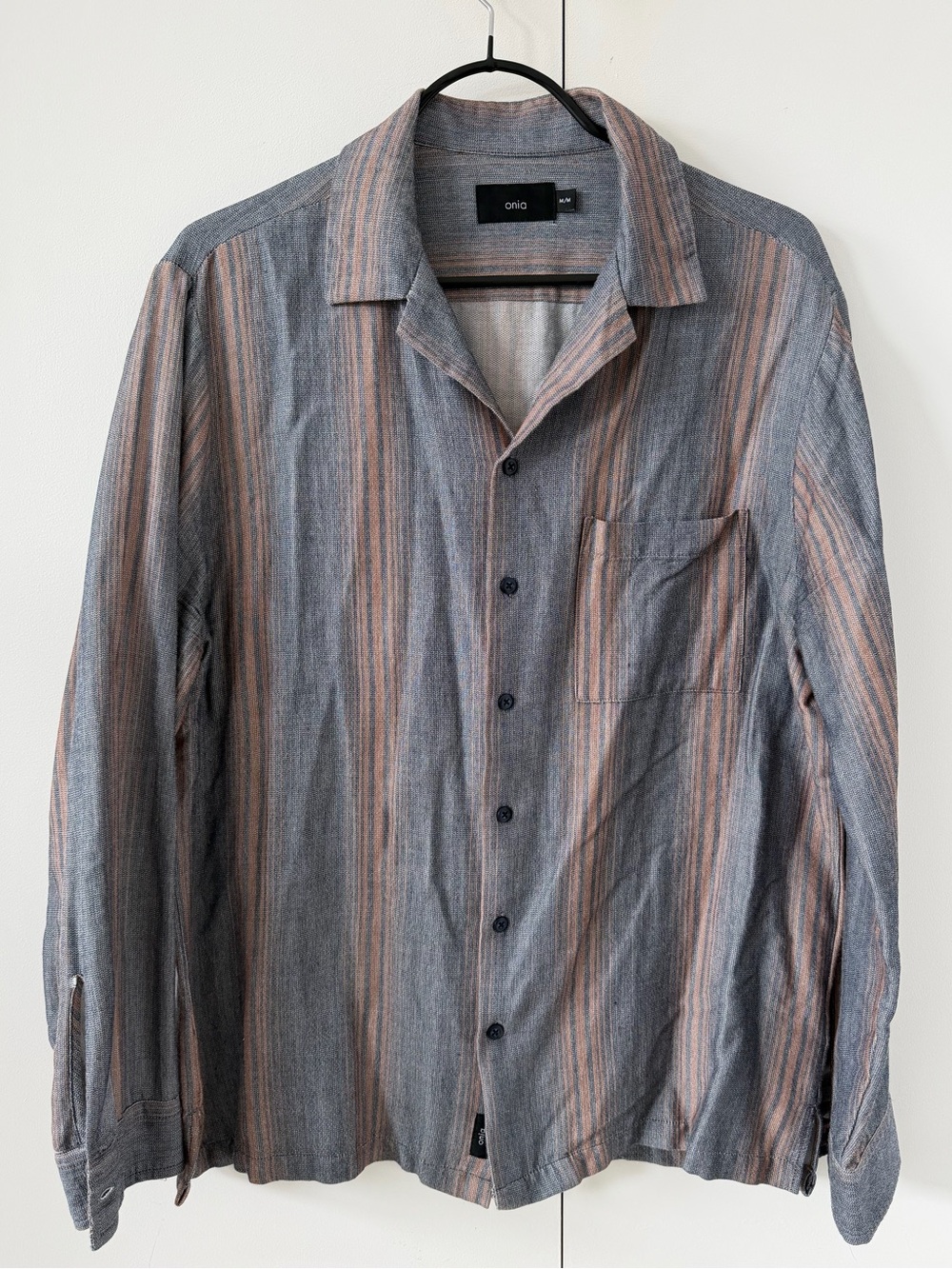 Onia cotton blend button up shirt